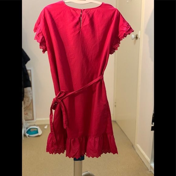 FRENCH CONNECTION HOT PINK WRAP DRESS (Size 8) - Picture 3 of 8